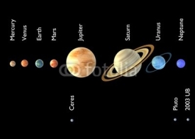 Naklejki 3d render of solar system (planets)