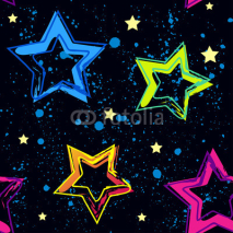 Abstract seamless background pattern with bright star for girl and boy textiles or wallpaper