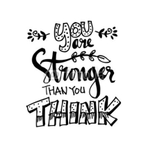 Fototapety You Are Stronger than you Think. Hand drawn typography poster.