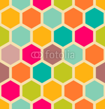Naklejki Retro geometric seamless pattern with hexagons