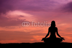 Fototapety Silhouette of a beautiful Yoga woman