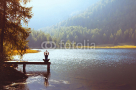 Fototapety wellbeing and healthy lifestyle concept, yoga background