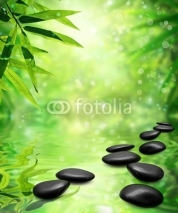 Fototapety Zen Bamboo ,pebbles,sun and water.