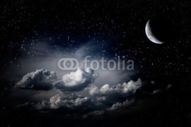 Naklejki Night sky clouds stars