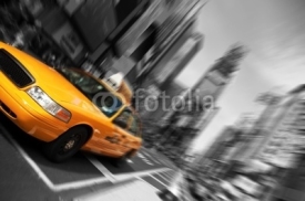 Fototapety New York City Taxi, Blur focus motion, Times Square