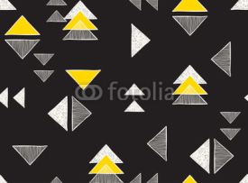 Naklejki Seamless hand-drawn triangles pattern.