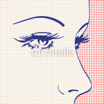 Fototapety Profil pop art du visage d'une femme