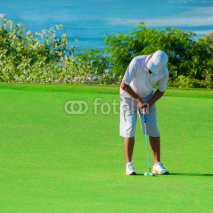 Naklejki Golf club. Man playing golf