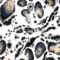 Obrazy i plakaty Seamless leopard painted print. Animal skin pattern on a white background. Spots of animals painted watercolor ornament.