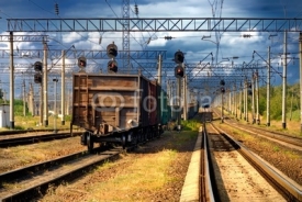 Obrazy i plakaty The railroad train with cars