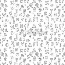 Naklejki doodle hand written alphabet