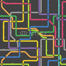Naklejki Abstract color metro scheme