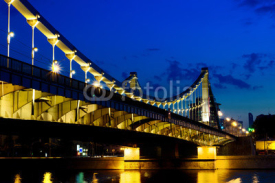 Crimean bridge at night, Moscow, Russia
