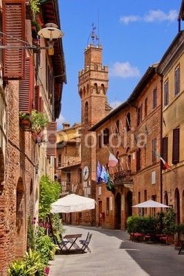 Medieval architecture of a small town in Tuscany, Italy