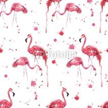 Naklejki Seamless flamingo bird pattern