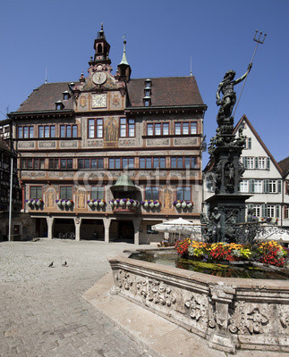 Tübingen Neptunbrunnen vor dem Rathaus