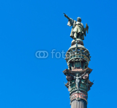Naklejki Christopher Columbus statue in Barcelona, Spain