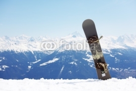 Fototapety snowboard on mountains