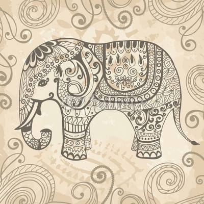 Stylized lacy elephant