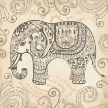 Naklejki Stylized lacy elephant