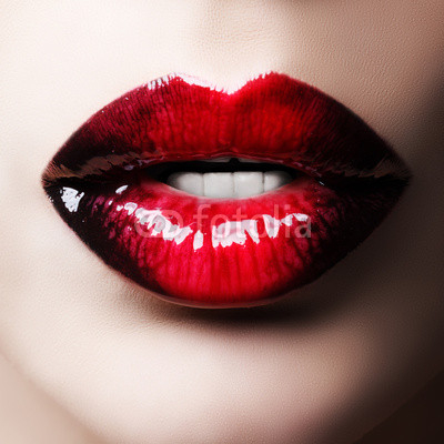 Passionate red lips