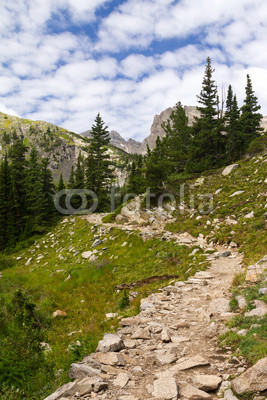 Hiking Trail Through Mountains