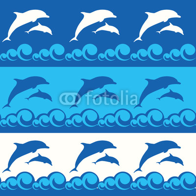 seamless pattern with dolphins