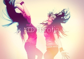 Fototapety dancing girls with light effect / disco disco 02
