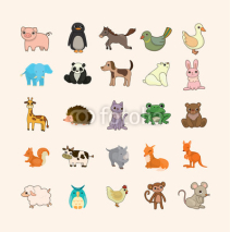 Naklejki set of animal icons