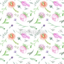 Obrazy i plakaty Spring Watercolor Floral Pattern