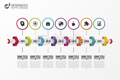 Timeline infographics. Modern design template with icons