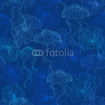 Naklejki Seamless pattern of jellyfish