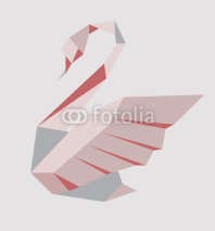 vector illustration of a stylized swan on a grey background