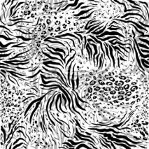 Naklejki Monochrome repeating animal pattern