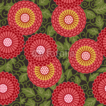 Fototapety Traditional flowers seamless pattern