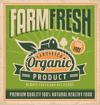 Retro farm fresh food concept
