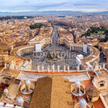 Fototapety Saint Peter's Square in Vatican and aerial view of Rome