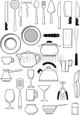 set of  kitchen utensils