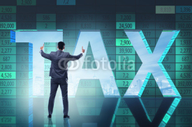 Obrazy i plakaty Businessman in high taxes concept