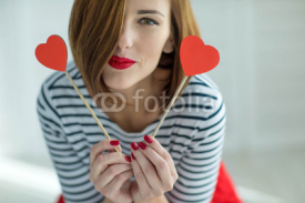 Woman on Valentine's Day 