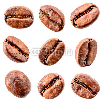 Coffee beans isolated on white. Collection