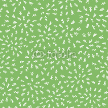 seamless abstract leaf stalk pattern on green background
