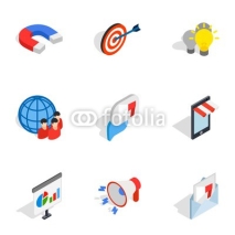 Electronic commerce icons, isometric 3d style