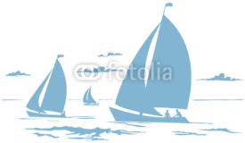 Fototapety Segelboote Zeichnung