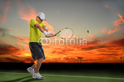 Tennis Player at Sunset
