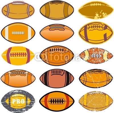 American football, set of oval balls