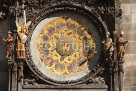 Historical medieval astronomical Clock in Prague on Old Town Hall
