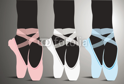 Detail of ballet dancer´s feet. Vector illustration