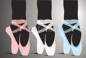 Naklejki Detail of ballet dancer´s feet. Vector illustration