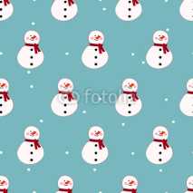 Fototapety seamless cute snowman pattern